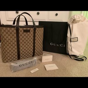 New GUCCI Large Borsa DONNA Business Travel Laptop Tote Bag Handbag Attaché